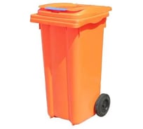 Контейнер Razak plast пластик, оранжевый, R, 120 л., без логотипа, с крышкой, оранжевая, на колёсах 3684679654329