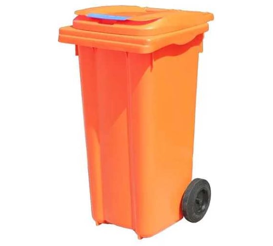 Контейнер Razak plast пластик, оранжевый, R, 120 л., без логотипа, с крышкой, оранжевая, на колёсах 3684679654329 1