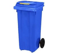 Контейнер Razak plast пластик, синий, R, 120 л., без логотипа, с крышкой, синяя, на колёсах 3767574855609