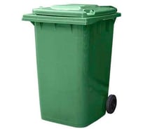 Контейнер Razak plast пластик, зелёный, R, 360 л., без логотипа, с крышкой, зелёная, на колёсах 1694497437808