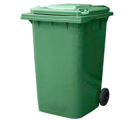 Контейнер Razak plast пластик, зелёный, R, 360 л., без логотипа, с крышкой, зелёная, на колёсах 1694497437808