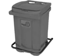 Бак Razak plast 60л., пластик, серый, с педалью, крышка плоская, серая, Raz 6161183676148