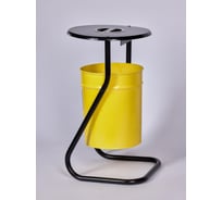 Металлическая уличная урна ПРОФМЕТСТИЛЬ желтая, с пепельницей 605