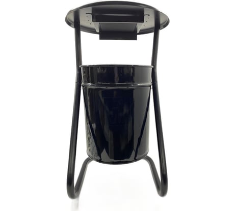 Металлическая уличная урна ПРОФМЕТСТИЛЬ черная, с пепельницей 609