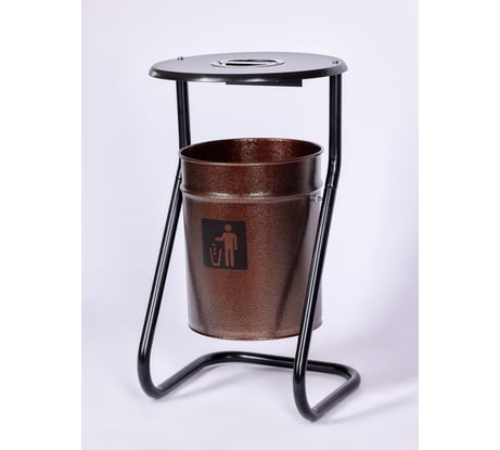 Металлическая уличная урна ПРОФМЕТСТИЛЬ коричневая, с пепельницей 602