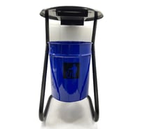 Металлическая уличная урна ПРОФМЕТСТИЛЬ синяя, с пепельницей 601