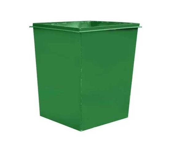 Контейнер металлический ЧИСТОГРАД ПЛЮС зелёный, Х, 0.75 м3, без логотипа, без крышки, без петель для замка, без колёс 5871040699814 1