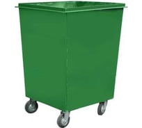 Контейнер металлический ЧИСТОГРАД ПЛЮС зелёный, Х, 0.75 м3, без логотипа, без крышки, без петель для замка, на колёсах 5874560660050