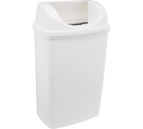 Корзина для мусора Merida пластиковая, подвесная, с конусным отверстием, белая, 50 л KEB102