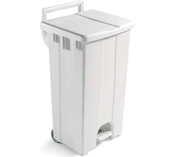 Бак для мусора ACG с педалью и крышкой, светло-серый, 90л 1003094 1