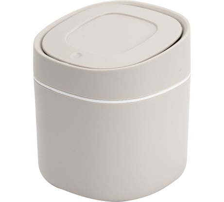 Настольное ведерко для мусора BoomHouse с микролифтом, 2.8 л, 155х135мм, белое 238899