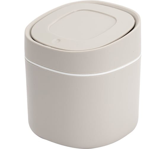 Настольное ведерко для мусора BoomHouse с микролифтом, 2.8 л, 155х135мм, белое 238899