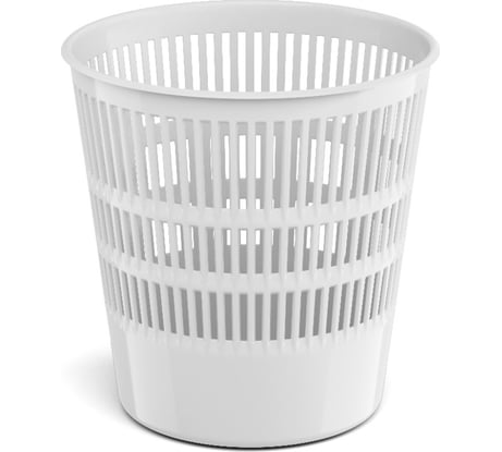 Корзина для бумаг сетчатая пластиковая ErichKrause Классика, 12л, белый 55940