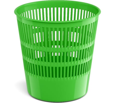 Сетчатая пластиковая корзина для бумаг ErichKrause Neon Solid 12 л, зеленый 55953