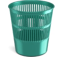 Корзина для бумаг сетчатая пластиковая ErichKrause Ледяной металл, 9л, бирюзовая 55935