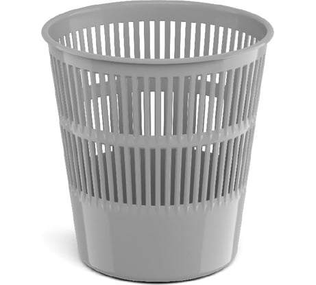 Корзина для бумаг сетчатая пластиковая ErichKrause Классика, 9л, серый 55909