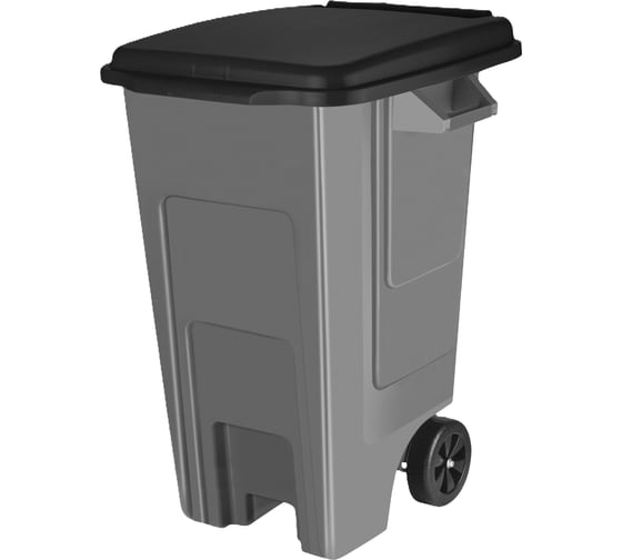 Бак Blocker 130л. с крышкой, на колесах, серый 40062 1