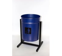 Урна уличная Т ПРОФМЕТСТИЛЬ круглая металлическая с квадратными ножками синий металлик. АРТ 1181