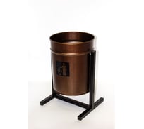 Урна уличная Т ПРОФМЕТСТИЛЬ круглая металлическая с квадратными ножками коричневый металлик. АРТ. 1182