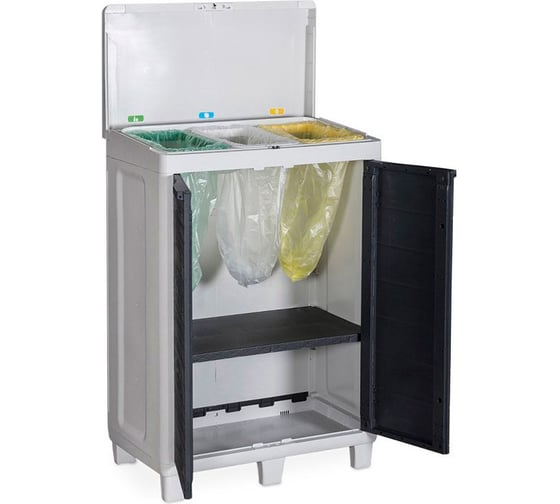 Уличная тумба TOOMAX WOODY'S (1 полка) для сортировки мусора Светло-серый/антрацит Z0062RA3200 1