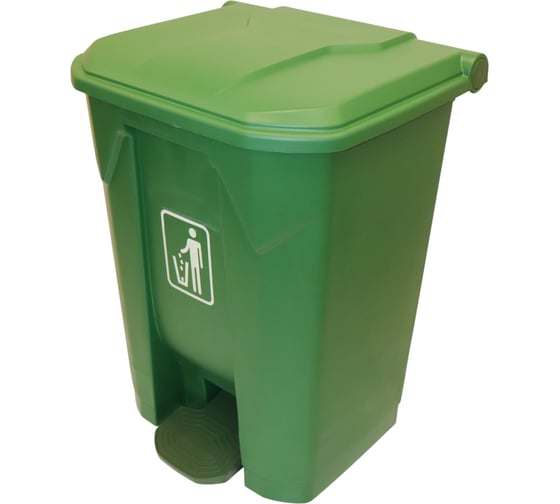 Бак для мусора ACG 68 л, с педалью и крышкой, зеленый 1030099 1