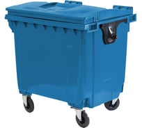 Мусорный контейнер Тара.ру полимерный, 1100л. (R), на колёсах, в сборе, синий 40853