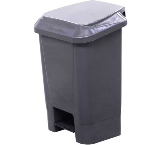 Мусорный контейнер Дигрус 30л, с педалью и пакетодержателем, серый К-30ПП-Сер/Д 1