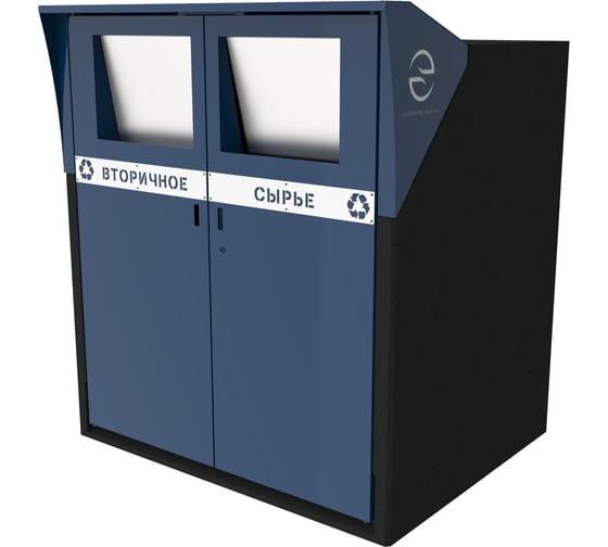 Эко модуль защитный ЦМК 1670х1350х1882мм, для мусорного контейнера, синий, вторичное сырье EM0002