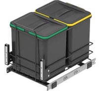 Мусорное ведро Starax S-2582-A 16+16л, ширина 400, с фасадным креплением, 340x485x385мм, антрацит 0200228