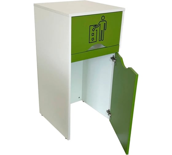 Урна для фудкорта ИП Маковчик Оди 1000 РВ цвет киви/белый, в разборе, без держателя для мусорных пакетов VUOKBRV-5240010