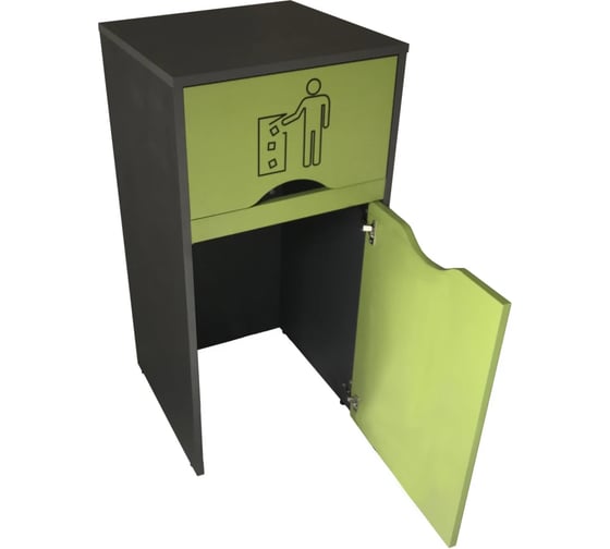 Урна для фудкорта ИП Маковчик Оди 1000 РВ цвет киви/графит, в разборе, без держателя для мусорных пакетов VUOKGRV-5190003