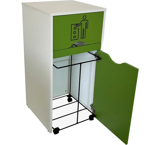 Мусорный контейнер (урна для фудкорта) ИП Маковчик Оди 1000 цвет киви/белый, объём 120 л 5240010UOKB