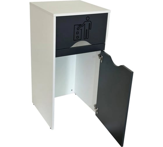 Урна для фудкорта ИП Маковчик Оди 1000 РВ цвет графит/белый, в разборе, без держателя для мусорных пакетов VUOGBRV-5240011