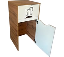 Урна для фудкорта ИП Маковчик Оди 1000 РВ цвет белый/дуб, в разборе, без держателя для мусорных пакетов VUOBDRV-5240013