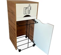 Мусорный контейнер (урна для фудкорта) ИП Маковчик Оди 1000 цвет белый/дуб, объём 120 л 5240013UOBD