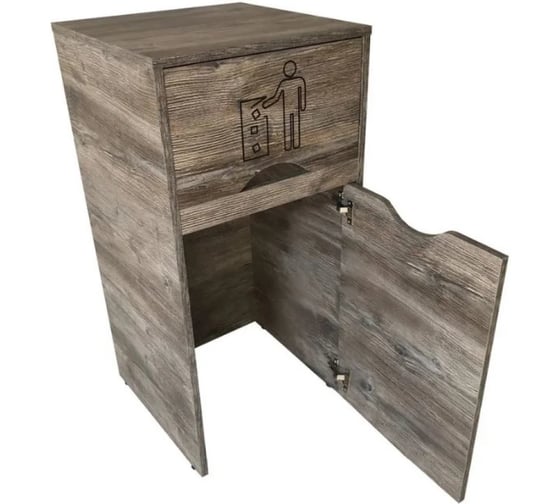 Урна для фудкорта ИП Маковчик Оди 1000 РВ цвет сосна Джексон, в разборе, без держателя для мусорных пакетов VUOSDRV-5190002