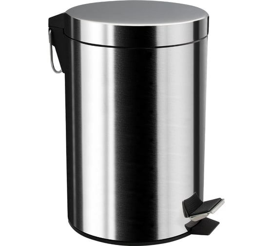 Ведро из нержавеющей стали Санакс с педалью, круглое, 7 литров, цвет хром 107