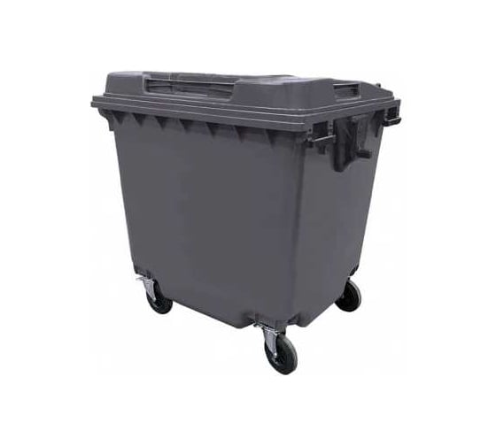Мусорный контейнер Территория Производства 1100 литров, с плоской крышкой, серого цвета МКТО1100 серый