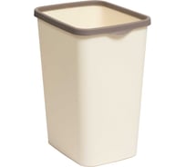 Ведро для мусора с фиксатором Violet Тандем 33л, слоновая кость/шоколад 843326