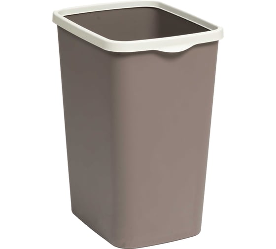 Ведро для мусора с фиксатором Violet Тандем 33л шоколад/слоновая кость 843322