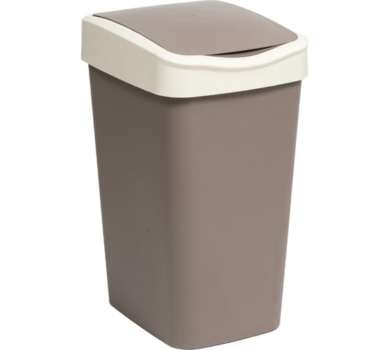 Ведро для мусора с подвижной крышкой Violet Тандем 35л, шоколад/слоновая кость 843522