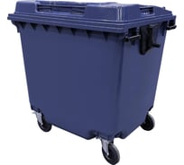 Мусорный контейнер Тара.ру полиэтилен, 1100 л, на колёсах, цвет синий 25572