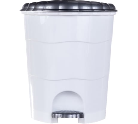 Ведро для мусора Violet с педалью, 18 л, бело-серый 151801