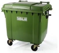Мусорный контейнер INTELLPACK 1100 л, на колёсах, с крышкой, зеленый int - Sb X9230258
