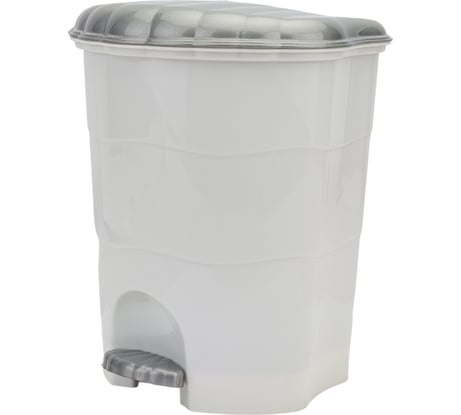 Ведро для мусора Violet с педалью, 11 л, бело-серый 151101