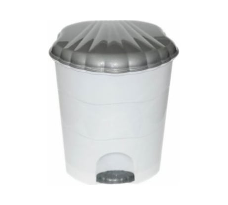 Ведро для мусора Violet с педалью, 32 л, бело-серый 0 53201