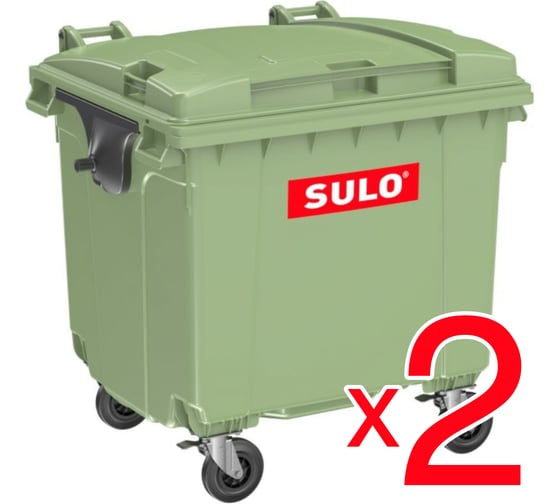 Евроконтейнеры SULO 1100 л, зеленые, комплект 2 шт 00-00025591