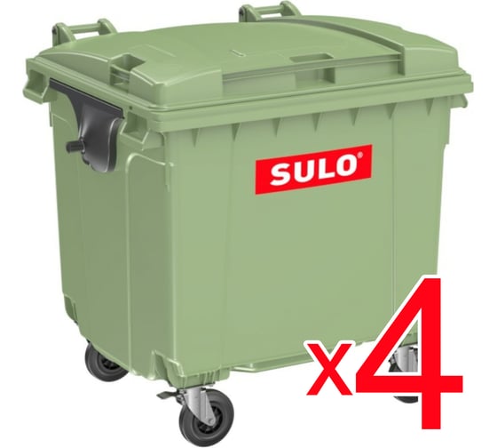 Евроконтейнеры SULO 1100 л, зеленые, комплект 4 шт 00-00025593