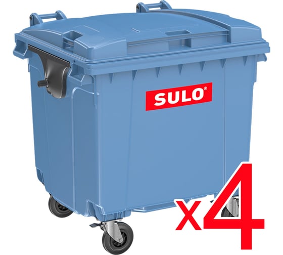 Евроконтейнеры SULO 1100 л, синие, комплект 4 шт 00-00025596