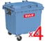 Евроконтейнеры SULO 1100 л, синие, комплект 4 шт 00-00025596 4